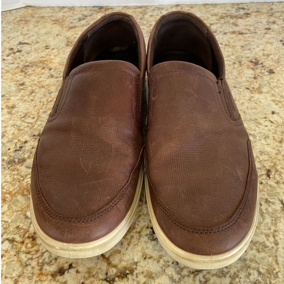 Ecco Shock Point Casual Slip-On Loafers Brown Leather, Men's 44 - Picture 3 of 7